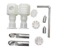 Boulons de WC en acier inoxydable pour WC à fixation latérale ou murale avec tiges de montage, joint d'étanchéité et éléments de montage (blanc)