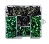 Boulons d'écrous d'alimentation en carburant Pour CFMOTO 400GT 650GT 150NK 400NK 650NK 195 Pièces Carénage De Pare-brise De Moto M5 M6 Boulons Kit De Vis Clip D'écrou(VERT)