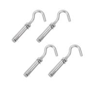 Boulons d'expansion, boulon à œil en acier inoxydable, 4 pièces M6 M8 M10 M12 304 crochet, coupelle ouverte standard, béton for mur, plafond, maçonnerie(M10)