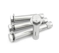 Boulons d'expansion en acier inoxydable M6 M8 M10 M12, écrou hexagonal externe, fixations d'ancrage, boulon métallique for béton(M10x80,1PC)