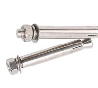Boulons d'expansion haute résistance M10×60-200 mm - 2 pièces, boulons d'ancrage en acier inoxydable 304 avec écrou hexagonal et rondelles for béton/maçonnerie(M10x100mm)