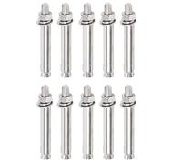 Boulons d'expansion, Lot de 10 boulons d'expansion en acier inoxydable, écrou hexagonal M6, manchon d'expansion, boulon d'ancrage(M6x90mm)