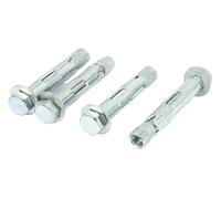 Boulons d'expansion, vis d'expansion, boulons d'expansion en acier inoxydable, vis, vis, M5 x 40 mm, manchon d'expansion à tête hexagonale zingué, fixation de boulon d'ancrage 4 pièces