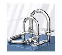 Boulons en forme de U M10 avec plaque et écrous, en acier inoxydable 304, Type rond, Clip de serrage, Tube de support de Tupe, boucle fixe 2mm 3mm(M10x33x64 2sets)