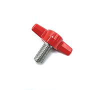 Boulons en T 3/8"-16 avec bouton de serrage en plastique rouge en acier inoxydable 304 filetage grossier standard, antirouille, intérieur/extérieur (taille : 1,9 cm, lot de 2)