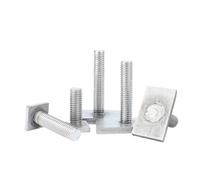 Boulons en T-Slot Vis à tête carrée rectangulaire en acier inoxydable M6 M8 M10 rainure T for rail de goulotte, 2 pièces(Head 19x19x5mm,M10x30mm-(2pcs))