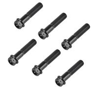 Boulons en titane à tête hexagonale à bride M6/M8/M10/x10-90 mm for moto et voiture (lot de 6)(Black,M10x45mm Pitch 1.25)