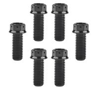 Boulons en titane à tête hexagonale à bride M6/M8/M10/x10-90 mm for moto et voiture (lot de 6)(Black,M8x15mm Pitch 1.25)
