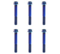 Boulons en titane à tête hexagonale à bride M6/M8/M10/x10-90 mm for moto et voiture (lot de 6)(Burn Blue,M10x75mm Pitch 1.5)