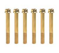 Boulons en titane à tête hexagonale à bride M6/M8/M10/x10-90 mm for moto et voiture (lot de 6)(Gold,M10x80mm Pitch 1.25)