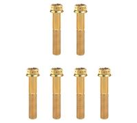 Boulons en titane à tête hexagonale à bride M6/M8/M10/x10-90 mm for moto et voiture (lot de 6)(Gold,M8x55mm Pitch 1.25)
