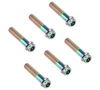 Boulons en titane à tête hexagonale à bride M6/M8/M10/x10-90 mm for moto et voiture (lot de 6)(Rainbow,M10x65mm Pitch 1.25)