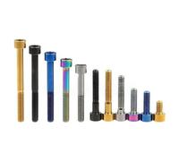 Boulons en titane haute performance M6 for jeu de direction et frein de vélo- Plusieurs longueurs disponibles (de 10mm à 65mm)(Burn blue,60MM_M6)