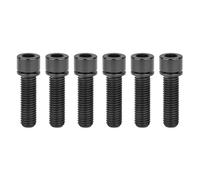 Boulons en titane M7/M8 X 20 25mm, avec rondelles, for tige de vélo, vis de moto, 6 pièces (Color : Black, Size : 20MM_M8)