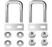 Boulons en U Carrés M8 U Boulon en Acier Inoxydable avec Écrou Plaques Rondelle pour la Fixation de Tuyaux Largeur Intérieure 25mm 2 Pièces M8 25x50mm