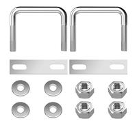 Boulons en U Carrés M8 U Boulon en Acier Inoxydable avec Écrou Plaques Rondelle pour la Fixation de Tuyaux Largeur Intérieure 50mm 2 Pièces M8 50x50 mm