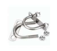 Boulons en U en acier inoxydable 304 M6/M8 avec écrous à plaque, collier de serrage rond en U, support de tube en U, boucle fixe, plaque de 2 mm pour Fixation Tuyauterie(M8x48x85-2Sets)