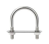 Boulons en U M6 et M8 acier inoxydable 304 avec écrous à plaque, collier de serrage rond forme for tube, support boucle fixe, 2 mm(M6x22x42 4sets)