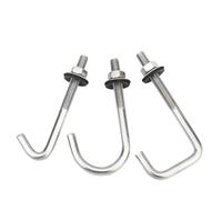 Boulons Et éCrous M5 M6 304 acier inoxydable Angle droit rond carré L inclinable crochet boulons vis de réglage avec écrous hexagonaux et rondelles pour Machines(R M6x20x60 10Sets)