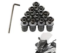 Boulons et Vis du Pare-Brise de Moto,M5x16mm Universel Boulons et Vis du Pare-Brise de Moto,10 Pièces Vis de Pare-Brise de Moto,Fixation De Pare-Brise De Moto,Moto Pare-Brise Kit Boulons (Noir)