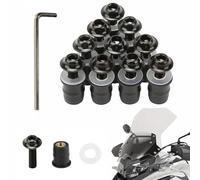 Boulons et Vis du Pare-Brise de Moto,M5x16mm Universel Boulons et Vis du Pare-Brise de Moto,10 Pièces Vis de Pare-Brise de Moto,Fixation De Pare-Brise De Moto,Moto Pare-Brise Kit Boulons (Noir)