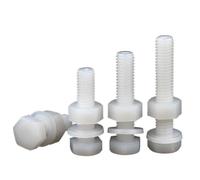 Boulons hexagonaux en nylon, Jeu de rondelles d'écrou à vis hexagonales en nylon blanc M6 10-50mm paquet 25(35mm)
