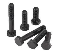 Boulons hexagonaux extérieurs M12, boulons hexagonaux mécaniques en Acier allié à Haute résistance Noirs vis de réglage boulons mécaniques, (Fully Threaded) M12×20mm,3 Pcs