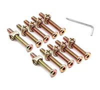 Boulons Meuble Lit Ensemble,10 Pièces M6 x 40mm Vis Boulon, M6 avec Ecrous à Barillet avec e type L pour meubles, berceaux, lits et chaises (M6*40mm)