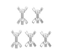 Boulons papillon en acier inoxydable M8, 5 pièces | Vis à double tête boulon torsion manuelle serrer les attaches