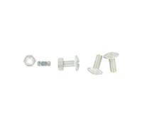 Boulons poêliers tête ronde acier zingué blanc entièrement filetés, diamètre 5 mm, longueur 35 mm, boîte de 200 boulons