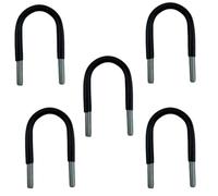 boulons ronds en forme de U, Lot de 5 boulons en U ronds en acier au carbone avec tube en plastique, argent et noir, plusieurs tailles(M8*25 * 90)