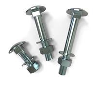 Boulons tête ronde collet carré M5-M12 Vis TRCC avec Écrou et Rondelle en acier galvanisé choix: 50 x M6x45
