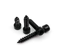 Boulons/vis à tête bombée à six pans creux 50 vis à bois autotaraudeuses en acier au carbone noir, tête hexagonale creuse M2-M3,5, 4-30 mm(8mm,M2.6 50pcs)