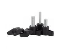 Boulons, vis de serrage à main, poignée en Z plastique, filetage nylon M4, M5, M6, M8, T, tête fendue (noir, x 16)(Black,M5x30)