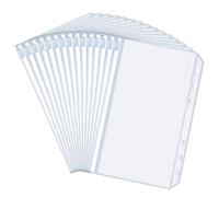 BOUMVID 15 Pièces Pochettes Classeur, 6 Trous Pochette Plastique A6, Enveloppe Budget planner, Transparente Imperméable Dossiers à Glissière, Sacs Zippés à Feuilles Mobiles pour Documents, Cartes