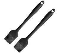 BOUMVID 2 Pièces Pinceau de Cuisine, Pinceaux de Barbecue en Silicone, Pinceau Alimentaire à Pâtisserie, Silicone Patissier pour Cuisiner, Barbecue, Cuisson, Gâteaux (21 cm, Noir)