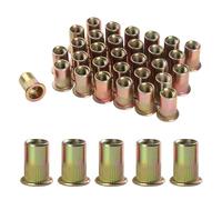 BOUMVID 20 Pièces M8 écrous à Sertir, Ronds Aveugles Insers Fileté Riveteuse, Écrou Insert Riveter Manchon en Acier Au Carbone Galvanisé, Écrous à Rivets Flat Head Threaded Rivet Nuts