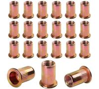BOUMVID 30 Pièces M6 écrous à Sertir, Ronds Aveugles Insers Fileté Riveteuse, Écrou Insert Riveter Manchon en Acier Au Carbone Galvanisé, Écrous à Rivets Flat Head Threaded Rivet Nuts