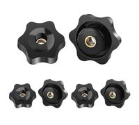 BOUMVID 6 Pièces Ecrou à PoignéE En éToile M4 25mm ExtéRieur DiamèTre Molette Papillon Vis Moletés Filetage Moleté Bouton De Serrage Pour Machines, Machines-Outils, Appareils De Fitne, Meubles