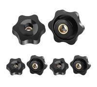 BOUMVID 6 Pièces Ecrou à PoignéE En éToile M5 25mm ExtéRieur DiamèTre Molette Papillon Vis Moletés Filetage Moleté Bouton De Serrage Pour Machines, Machines-Outils, Appareils De Fitne, Meubles