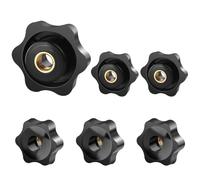 BOUMVID 6 Pièces Ecrou à PoignéE En éToile M5 32mm ExtéRieur DiamèTre Molette Papillon Vis Moletés Filetage Moleté Bouton De Serrage Pour Machines, Machines-Outils, Appareils De Fitne, Meubles