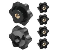 BOUMVID 6 Pièces Ecrou à PoignéE En éToile M6 38mm ExtéRieur DiamèTre Molette Papillon Vis Moletés Filetage Moleté Bouton De Serrage Pour Machines, Machines-Outils, Appareils De Fitne, Meubles