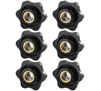 BOUMVID 6 Pièces Ecrou à PoignéE En éToile M8 32mm ExtéRieur DiamèTre Molette Papillon Vis Moletés Filetage Moleté Bouton De Serrage Pour Machines, Machines-Outils, Appareils De Fitne, Meubles