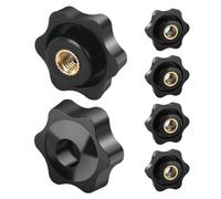 BOUMVID 6 Pièces Ecrou à PoignéE En éToile M8 38mm ExtéRieur DiamèTre Molette Papillon Vis Moletés Filetage Moleté Bouton De Serrage Pour Machines, Machines-Outils, Appareils De Fitne, Meubles