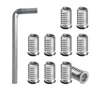 BOUMVID Insert Fileté Bois M6 x 25mm, 10 Pièces Douille Filetée Visser Écrous à Bois Acier au Carbone Zinc Intérieur Manchons a Visse Vis Tête, Inserts D'écrou Ecrou Hexagonal pour Meubles en Bois