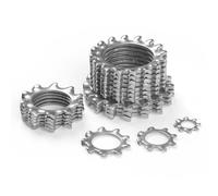 BOUMVID Rondelles de Blocage 304 Acier Étoile Inox M4 x 8mm, 100 Pièces Rondelles de Verrouillage à Vitesse Rapide en Acier Inoxydable, Rondelle Dentées Extérieures Rondelle à Ressort de Serrage