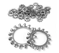 BOUMVID Rondelles de Blocage 304 Acier Étoile Inox M5 x 10mm, 100 Pièces Rondelles de Verrouillage à Vitesse Rapide en Acier Inoxydable, Rondelle Dentées Extérieures Rondelle à Ressort de Serrage