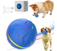 Bounce Ball,Interactive Vibrating Dog Balls,Automatic Rolling Smart Jumping Dogs Toy,4-Hour Playtime,USB Rechargeable,Durable & Safe Material,Relieves Boredom & Anxiety (Blue)