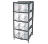 Bounce Generation Commode en Bambou 4 TIROIRS Gris CM.36X34h.80