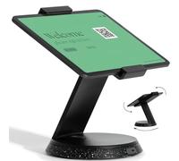 Bouncepad Eddy Support Tablette et Support iPad | POS Verrouillable Sécurisé | Stand de Bureau en Aluminium | Compatible Tablettes 7 à 13 Pouces | Noir
